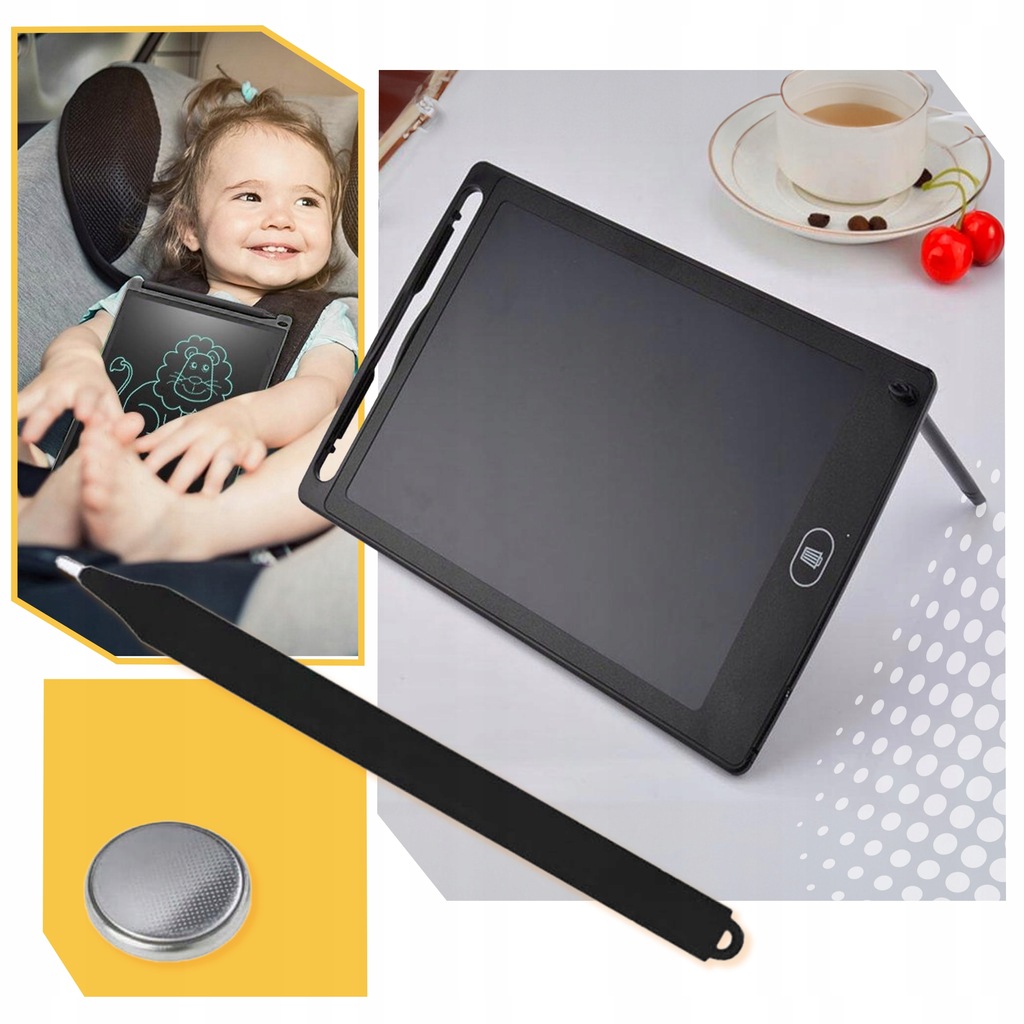TABLET GRAFICZNY DO RYSOWANIA ZNIKOPIS TABLICA LCD 8,5" CZARNY DLA DZIECKA Marka Lewer